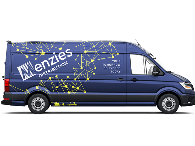 Menzies Distribution branded vw crafter van